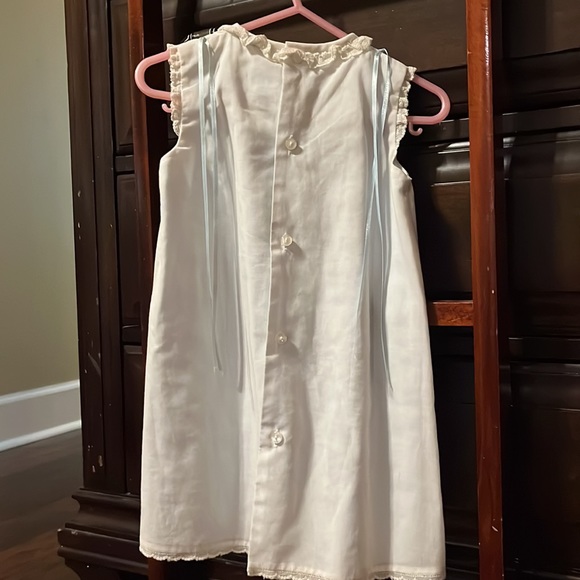 Luli & Me Baby Blue dress with Bonnet and pretty detail. - Picture 3 of 6